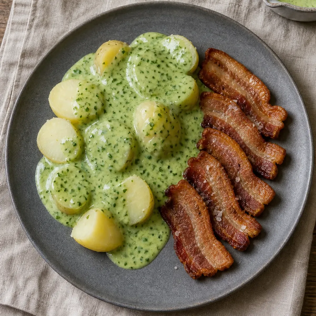 Stegt flæsk med persillesovs