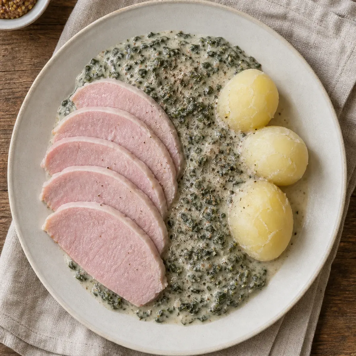 Grønlangkål med kasseler